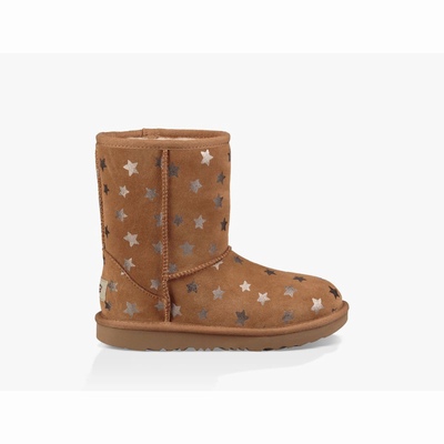 Botas UGG Classic II Short Stars Criança Marrom | PT-KLROZ